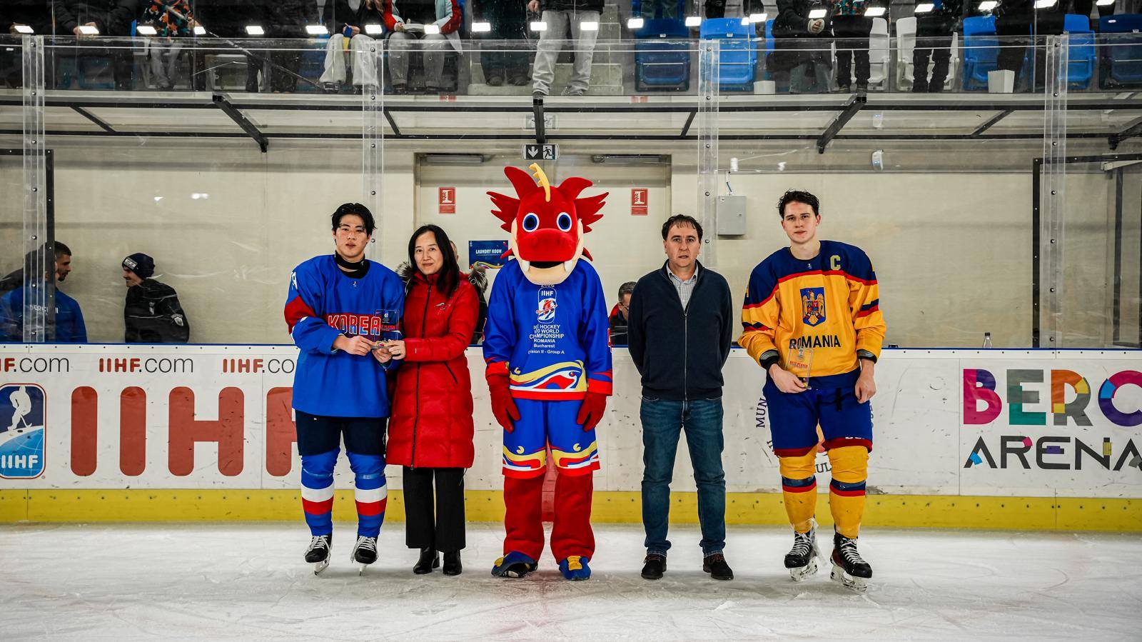 한국 아이스하키 U20 국가대표팀 세계선수권대회 경기 관람 및 우승 축하(1.10)